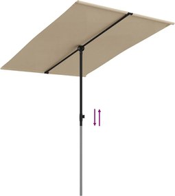 vidaXL Ομπρέλα Κήπου Taupe 2 x 1,5 μ. με Ιστό Αλουμινίου