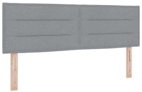 vidaXL Κρεβάτι με Στρώμα Light Grey 140x190 cm Υφασμάτινο