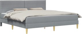 vidaXL Σκελετός Κρεβατιού Ανοιχτό γκρι 200 x 200 cm Πολυεστέρας