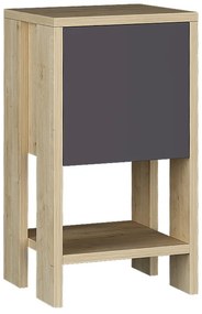 Κομοδίνο Ema Megapap χρώμα sapphire oak - ανθρακί 30x30x55εκ.