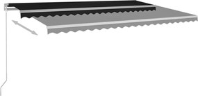 vidaXL Τέντα Συρόμενη Χειροκίνητη Ανθρακί 500x350 εκ.