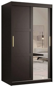 Ντουλάπα Δίφυλλη Συρόμενη Ramiro 162574989 100x62x200cm Black-Gold Δίφυλλη