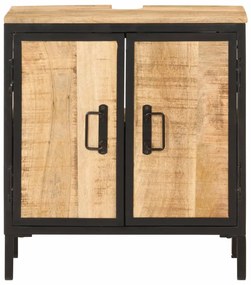 vidaXL Ντουλάπι Μπάνιου 55x35x60 εκ. από Μασίφ Ξύλο Μάνγκο και Σίδηρο