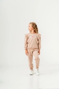 Stewehome Σετ φόρμας κοριτσιού με φραμπαλάδες και τύπωμα (4-5 ετών)