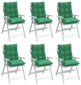 Μαξιλάρια Καρέκλας Χαμηλή Πλάτη 6 τεμ. Πράσινο Ύφασμα Oxford - Πράσινο