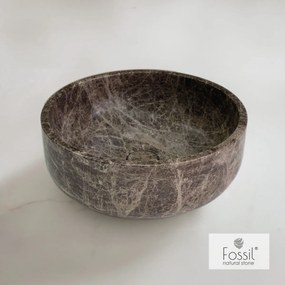 Fossil Thalo Επιτραπέζιος Μαρμάρινος Νιπτήρας Ø33εκ Emperador Dark
