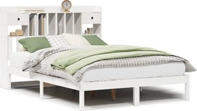 vidaXL Κρεβάτι Βιβλιοθήκη Χωρίς Στρώμα 140x200 εκ Μασίφ Ξύλο Πεύκο