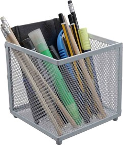 Μεταλλική Μολυβοθήκη με Πλέγμα 13x13x13cm Άσπρο ή Μαύρο - Άσπρο