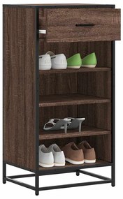 Ράφι παπουτσιών καφέ δρυς 48x38x97,5 cm Κατασκευασμένο ξύλο - Καφέ