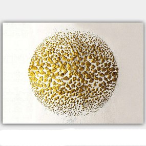 Πίνακας Καμβάς 441HPE2697 100x70cm White-Gold Wallity Οριζόντιοι Ξύλο,Καμβάς