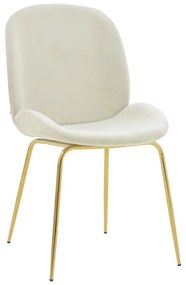 Καρέκλα Maley pakoworld ιβαουάρ βελούδο-πόδι χρυσό μέταλλο 47x60x90εκ | Συσκευασία 2 τμχ