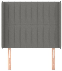 vidaXL Κεφαλάρι με Πτερύγια Σκούρο Γκρι 93x16x118/128 εκ. Υφασμάτινο
