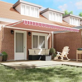 vidaXL Αντιανεμικό Κόκκινο και Λευκό 450 x 300 x 165 εκ