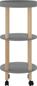 vidaXL Τρόλεϊ 3 Επιπέδων Γκρι 38 x 38 x 82 εκ. Επεξ. Ξύλο/Μασίφ Πεύκο