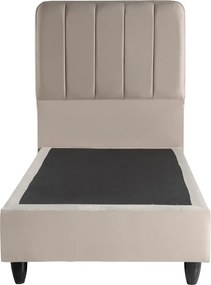 Κρεβάτι μονό Lunda pakoworld κρεμ βελούδο 90x200εκ