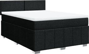 vidaXL Κρεβάτι Boxspring με Στρώμα Μαύρο 160x200 εκ. Υφασμάτινο