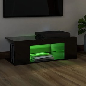 vidaXL Έπιπλο Τηλεόρασης με LED Γυαλιστερό Μαύρο 90x39x30 εκ.