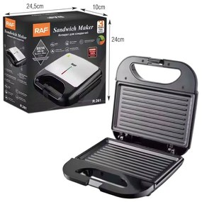 RAF Τοστιέρα με Αντικολλητικές Πλάκες 850W R.261 - Sandwich Maker with Non-Stick Plates