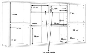 Συρταριέρα Drepen μελαμίνη σε λευκό χρώμα 162.3x34.2x81.7εκ 162.3x34.2x81.7 εκ.