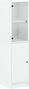 vidaXL Ντουλάπι Λευκό 35x37x142 εκ. με Γυάλινες Πόρτες