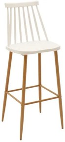 Σκαμπό Μπαρ Aurora Pakoworld Pp Λευκό-Φυσικό Πόδι 42X49X109 εκ 273-000006 Pakoworld 273-000006 Λευκό