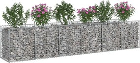vidaXL Ανασηκωμένο κρεβάτι gabion 2 pcs Ασημί