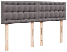 Οθωμανικό κρεβάτι με στρώμα Γκρι 140x200cm Faux Leather 3311311
