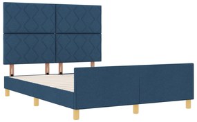 vidaXL Μπλε Κρεβάτι με Ύφασμα 140x200 εκ.