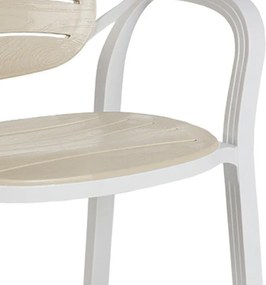 Καρέκλα - Πολυθρόνα Gentle PP λευκό-cappucino 57.5x58x84 εκ.