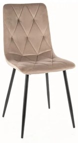 KRZESŁO TOM VELVET CZARNY STELAŻ/C. BEŻ BLUVEL 40 DIOMMI-80-3108