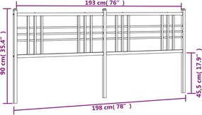 vidaXL Ανταλλακτικό κεφαλάρι Λευκό 193 εκ. Μεταλλικό