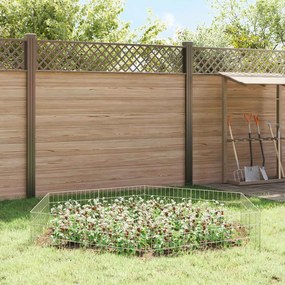 vidaXL Περίφραξη Κήπου με Στήλες 48 τμχ. 55 x 30 εκ. Ασημί