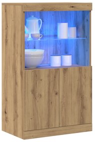 vidaXL Σαλονάκι με Φωτιστικά LED Ξύλο Artisan 60x37x100 εκ.