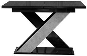 Τραπέζι Goodyear 117, Σκυρόδεμα, Γυαλιστερό μαύρο, 75x90x120cm, 63 kg, Επιμήκυνση, Πλαστικοποιημένη μοριοσανίδα | Epipla1.gr