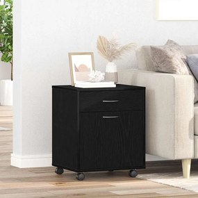 vidaXL Ντουλάπι με ροδάκια με τροχούς Μαύρη δρυς 45 x 38 x 54 εκ
