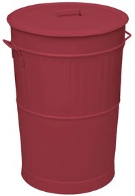 Κάδος Απορριμμάτων Retro 4868-153 Φ48x68cm 100lt Bordo Ατσάλι