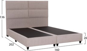 ΚΡΕΒΑΤΙ MILO HM616.32 ΜΠΕΖ ΥΦΑΣΜΑ ΓΙΑ ΣΤΡΩΜΑ 160x200εκ