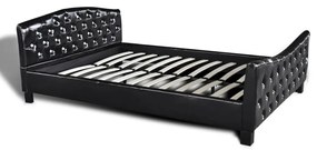 vidaXL Κρεβάτι Μαύρο 180 x 200 εκ. Δερματίνη με Στρώμα Αφρού Μνήμης
