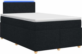 vidaXL Κρεβάτι box spring με στρώμα Μαύρο 120 x 200 cm Ύφασμα