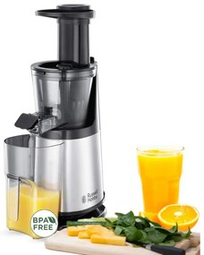 Αποχυμωτής Slow juicer Russell Hobbs 25170-56, 150 W, 3 κόσκινα, 0,7 l, Αντίστροφη κίνηση, Ψυχρή έκθλιψη, Inox/μαύρο