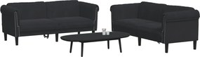 vidaXL Σετ Σαλονιού 2 Τεμαχίων Μαύρο Βελούδινο