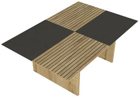 Τραπεζάκι σαλονιού Venita Megapap χρώμα sapphire oak - ανθρακί 90x60x33,8εκ.