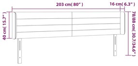 Κεφαλάρι Κρεβατιού LED Μπλε 203x16x78/88 εκ. Υφασμάτινο 3123404