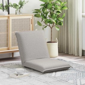 vidaXL Ρυθμιζόμενη Πολυθρόνα Δαπέδου Ανοιχτό γκρι Ύφασμα Από Πρόβατο
