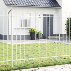 vidaXL Κήπος Φράχτης με Στεφάνι Λευκό 3,4x1,5 μ ΜSteel