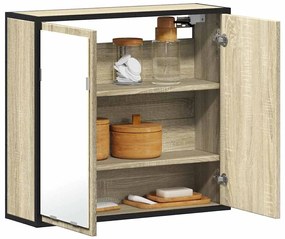 vidaXL Ντουλάπι καθρέφτη μπάνιου Sonoma Oak 65x20x60 cm