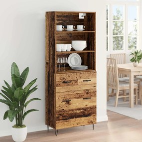 vidaXL Highboard με συρτάρι 2 pcs Παλιό ξύλο Επεξεργασμένο ξύλο