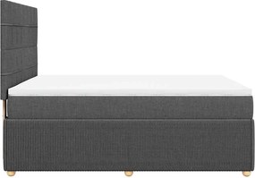 vidaXL Κρεβάτι Boxspring με Στρώμα Σκούρο Γκρι 160x200 εκ Υφασμάτινο