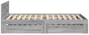 vidaXL Πλαίσιο Κρεβατιού με Κεφαλάρι Γκρι Sonoma 75x190 εκ. Επεξ. Ξύλο