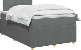 vidaXL Κρεβάτι box spring με στρώμα Σκούρο Γκρι 120 x 190 cm Ύφασμα